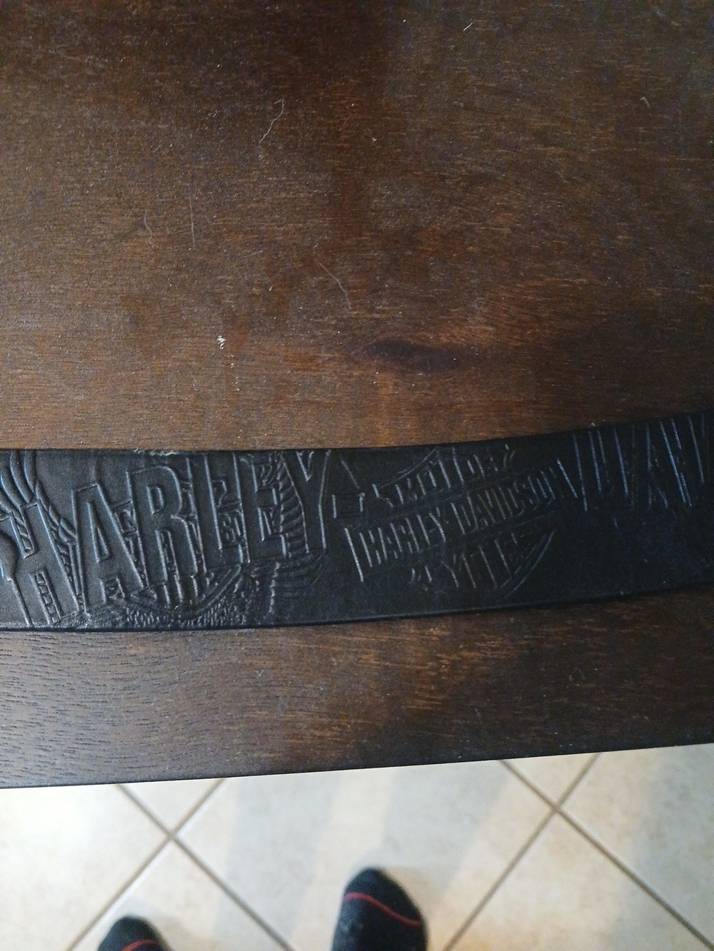 Harley-Davidson Black Embossed Leather Logo Belt